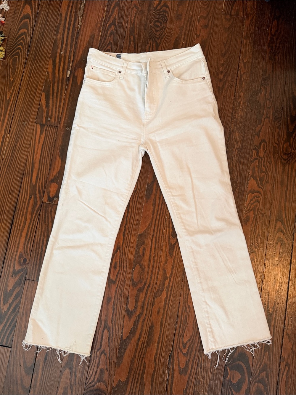 Marine Layer Off-White crop flare Jeans